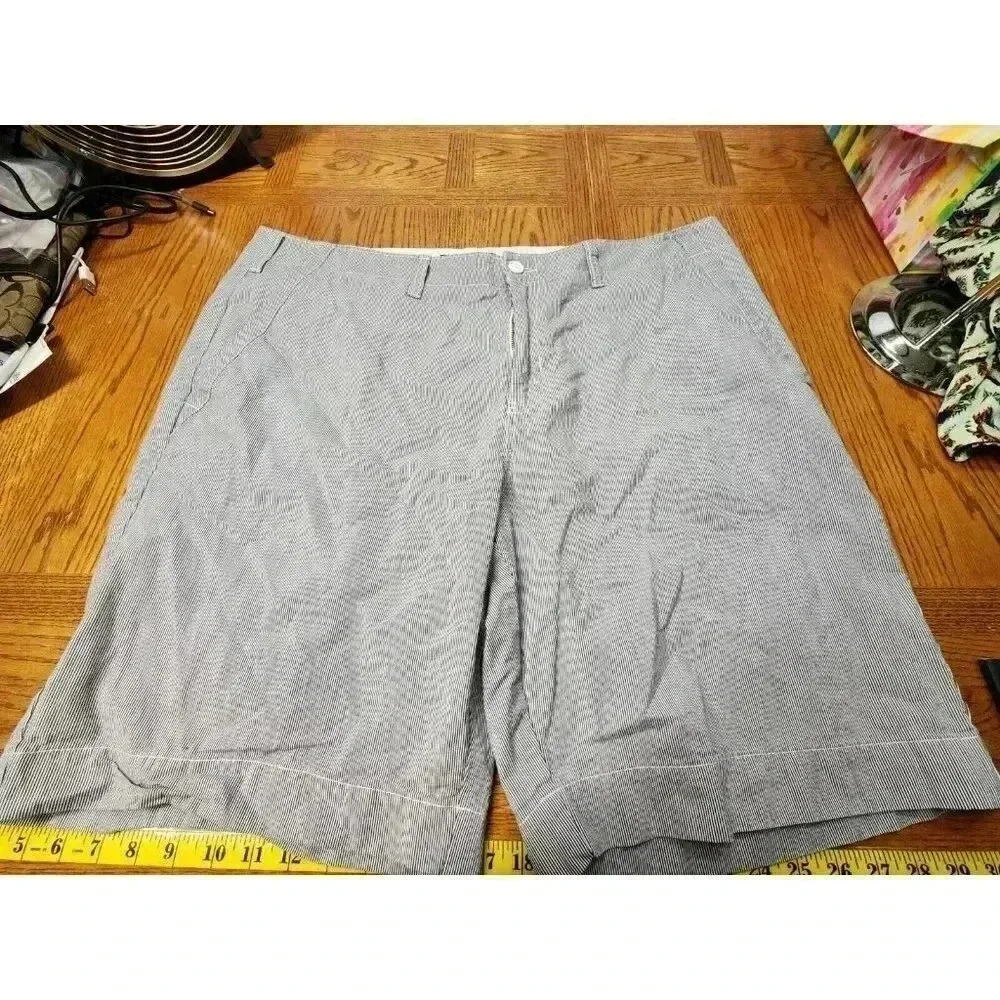 Tommy Hilfiger White With Blue Stripe Size 42 Mens Shorts